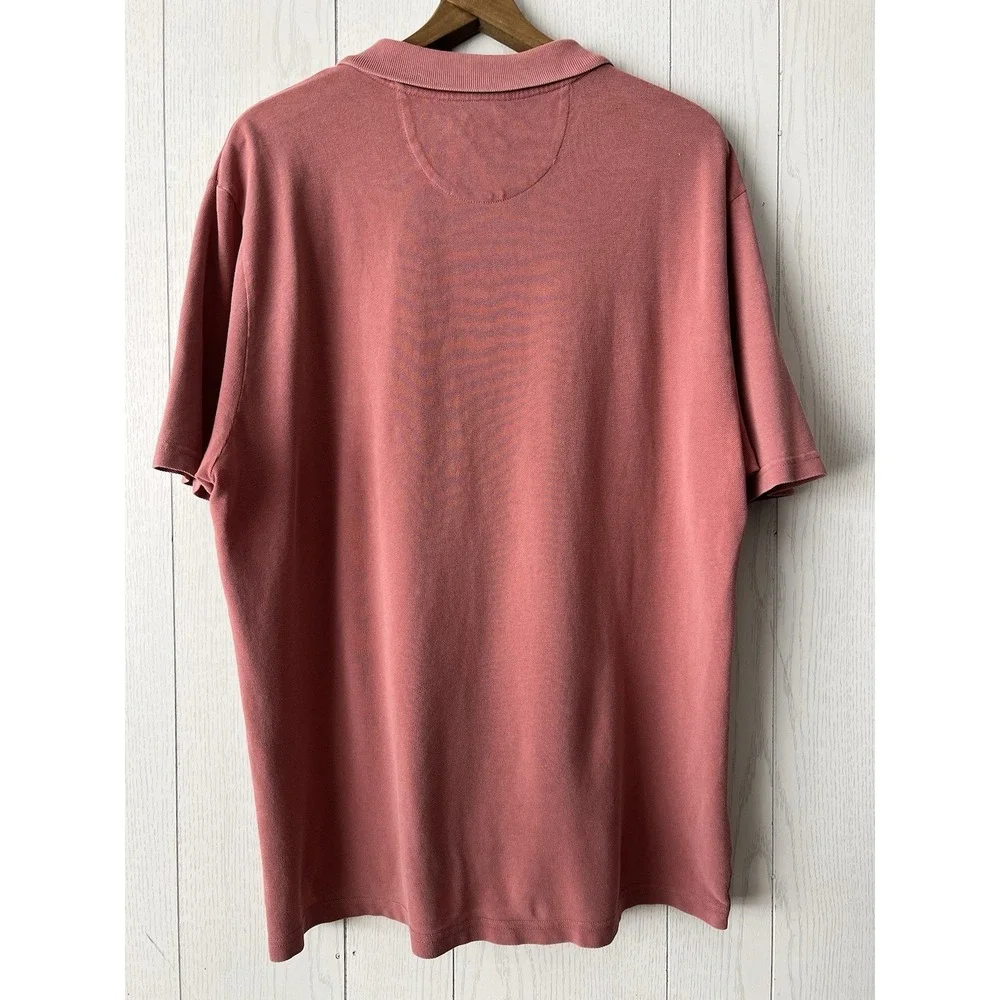 Faherty Polo Shirt Mens XL Pink Pique Cotton Short Sleeve Blush Coastal